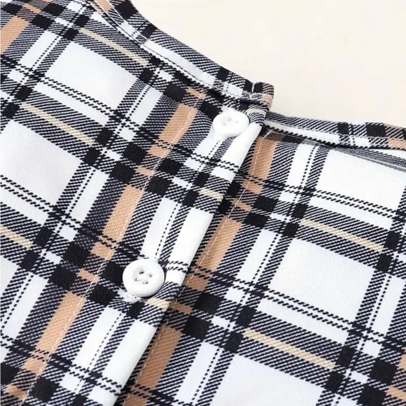 Baby Plaid Bowknot Decor Jumpsuit with Hat! BRAND NEW! SUPER CUTE! - Picture 3 of 5